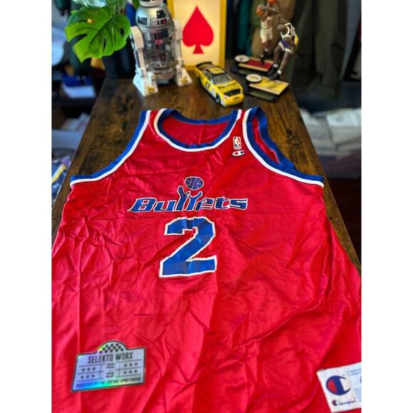 Champion NBA Basketball Jersey Men's 48 Red Washington Wizards Chris Webber #2 - Picture 1 of 6